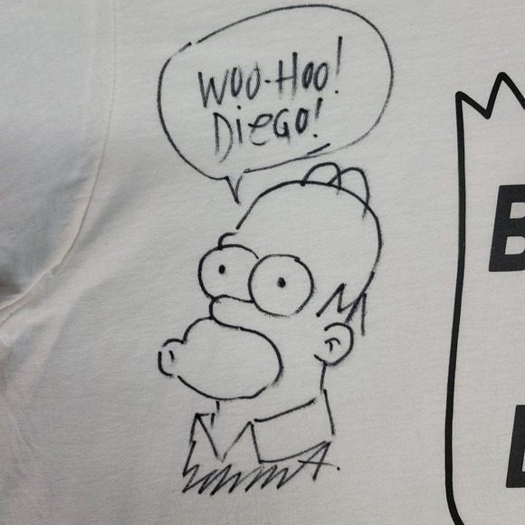 Rare The Simpsons Bart’s Not Dead Season 30 Promo Shirt Mens L Sketch W/ Auto - Picture 4 of 8
